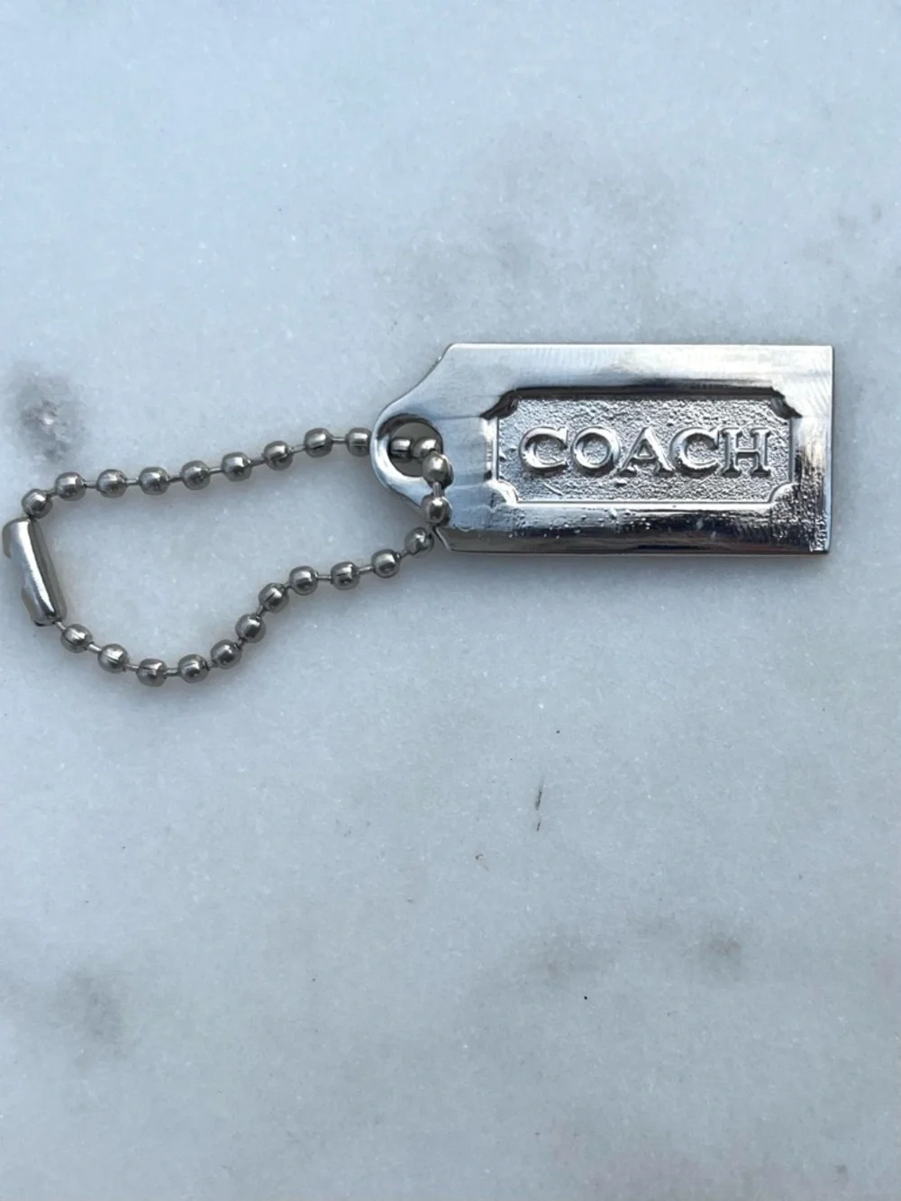 COACH Vintage Metal Hang Tag, Silver
